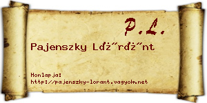 Pajenszky Lóránt névjegykártya